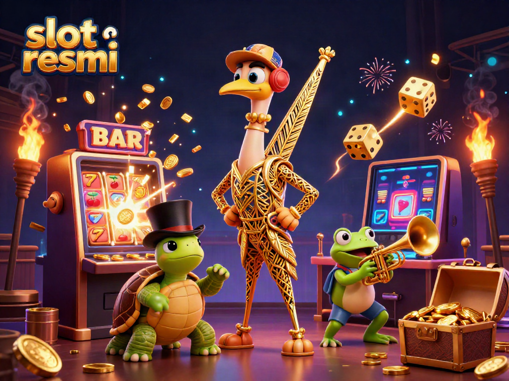Experience thrilling gameplay at slot resmi with dynamic characters alive in a 3D casino scene.